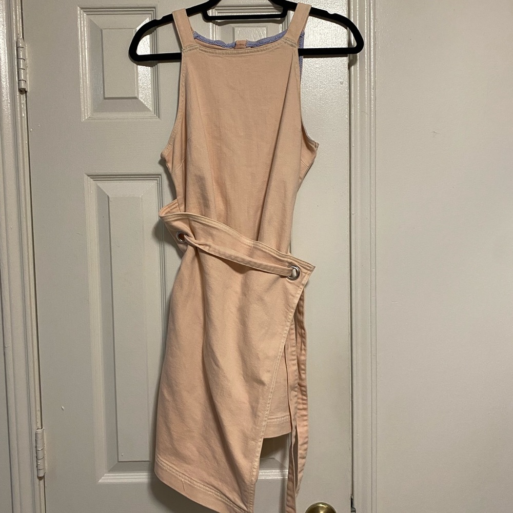 Anthropologie Holding Horses Pink Denim Regatta Wrap Dress Size 8 - Picture 9 of 15